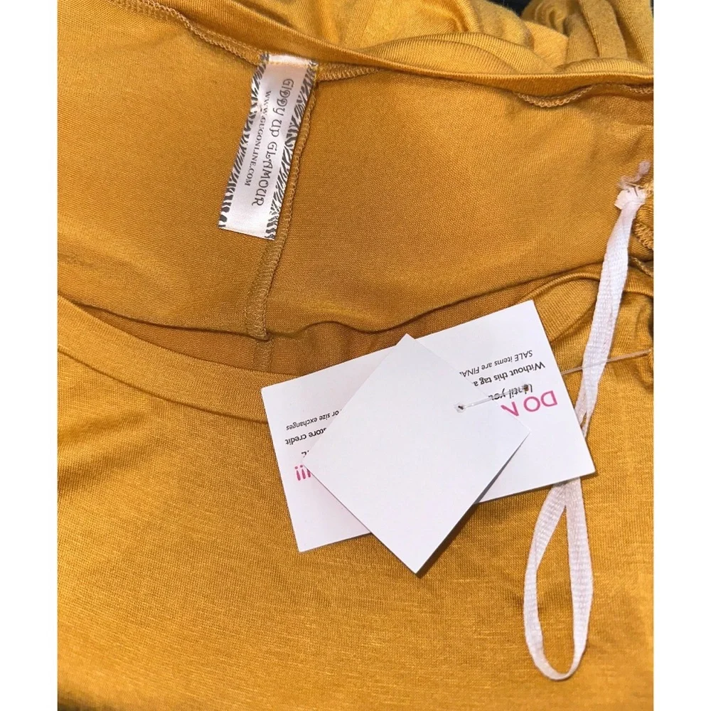 Boutique yellow piko style top - Picture 4 of 5